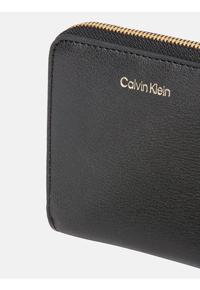 Billetera Negra Mediana Con Cierre De Cremallera Calvin Klein