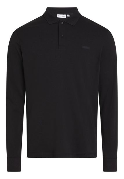 Polo Negro Slim De Manga Larga Para Hombre Calvin Klein