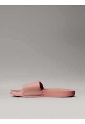 Sandalias Rosa Slide Con Monograma Calvin Klein