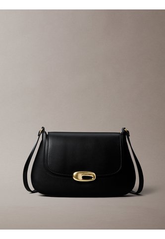 Bolso Negro Cruzado Mediano Con Solapa Calvin Klein Calvin Klein
