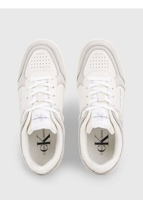 Tenis Blanco De Cuero Tipo Basket Calvin Klein