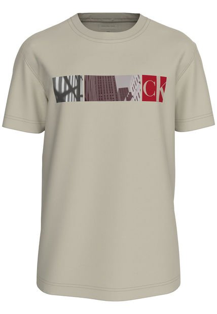 Camiseta Gris City Block Para Hombre Calvin Klein