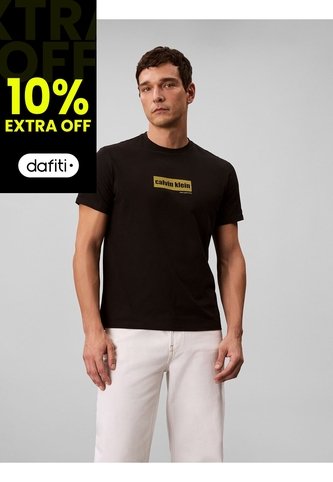 Camiseta Negra Con Box Logo Calvin Klein Calvin Klein