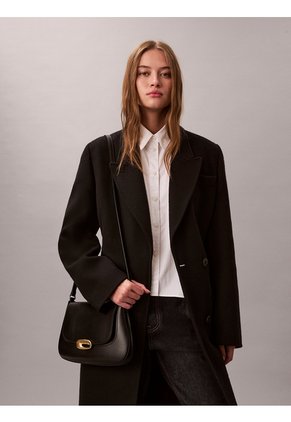 Bolso Negro Cruzado Mediano Con Solapa Calvin Klein