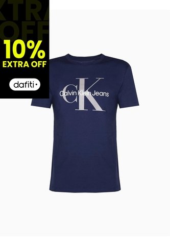 Camiseta Azul Con Monograma Calvin Klein Calvin Klein