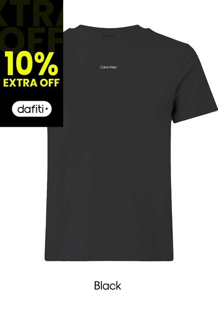 Camiseta Negra Manga Corta 20s Classic Logo Calvin Klein