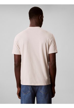 Camiseta Beige Con Gráfico De Logo Calvin Klein