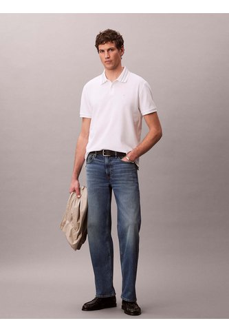 Polo Blanco De Piqué Con Ribetes En Contraste Calvin Klein Calvin Klein