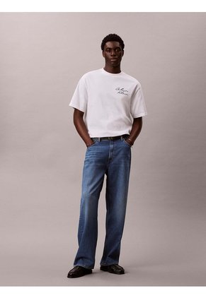 Camiseta Blanca Con Estampado Gráfico Calvin Klein