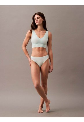 Tanga Celeste Invisible Con Logo En El Lateral Calvin Klein