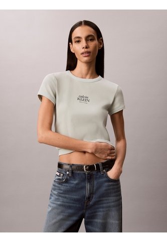 Camiseta Verde Ajustada De Canalé Calvin Klein Calvin Klein
