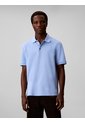 Polo Azul Con Sutiles Rayas Tonales Calvin Klein de Calvin Klein