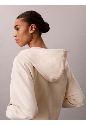 Buzo Beige Cropped Con Cierre De Cremallera Calvin Klein