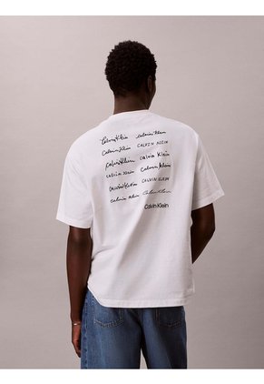 Camiseta Blanca Con Estampado Gráfico Calvin Klein