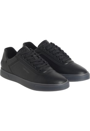 Tenis Negro Con Logo Tonal De Cuero - Brooke Calvin Klein