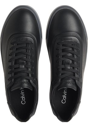 Tenis Negro Con Logo Tonal De Cuero - Brooke Calvin Klein