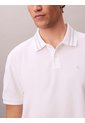 Polo Blanco De Piqué Con Ribetes En Contraste Calvin Klein de Calvin Klein