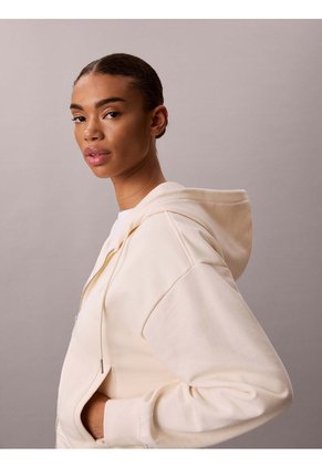 Buzo Beige Cropped Con Cierre De Cremallera Calvin Klein