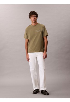Camiseta Verde Con Logo Gráfico Calvin Klein
