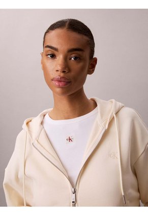 Buzo Beige Cropped Con Cierre De Cremallera Calvin Klein