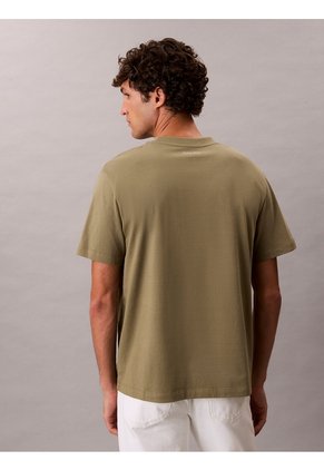 Camiseta Verde Con Logo Gráfico Calvin Klein