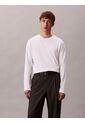 Camiseta Blanca De Manga Larga De Algodón Premium En Tejido Interlock Calvin Klein de Calvin Klein