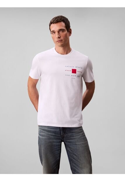 Camiseta Blanca Con Estampado Gráfico Red Box New York City Calvin Klein