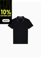 Polo Negro Piqué De Algodón Calvin Klein de Calvin Klein