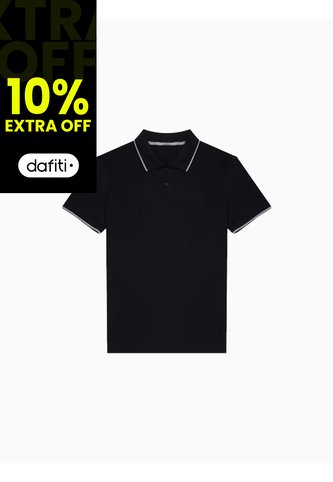 Polo Negro Piqué De Algodón Calvin Klein Calvin Klein