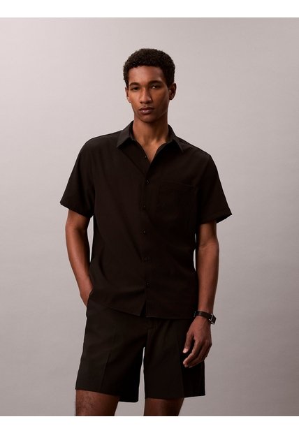 Pantaloneta Negra De Seersucker Calvin Klein