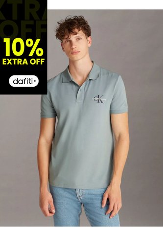 Polo Azul Con Monograma Calvin Klein Calvin Klein