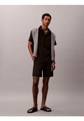 Pantaloneta Negra De Seersucker Calvin Klein