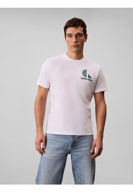 Camiseta Blanca Con Monograma Gráfico Calvin Klein