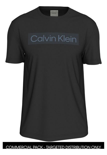 Camiseta Negra Con Logo En Caja Calvin Klein