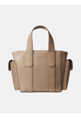 Tote Beige Bag Pequeño De Jacquard Con Logo Calvin Klein Calvin Klein