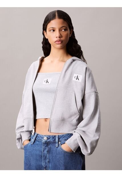 Buzo Gris Con Cremallera Calvin Klein