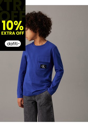 Camiseta Niño Azul De Manga Larga Con Bolsillo Calvin Klein Calvin Klein