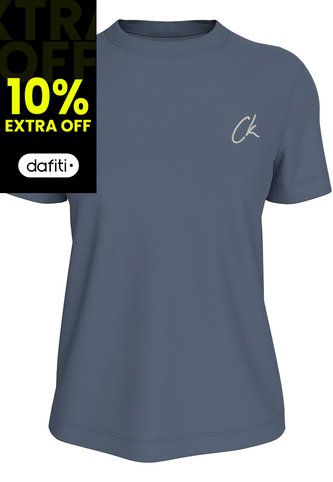 Camiseta Azul Con Logo Bordado Calvin Klein Calvin Klein