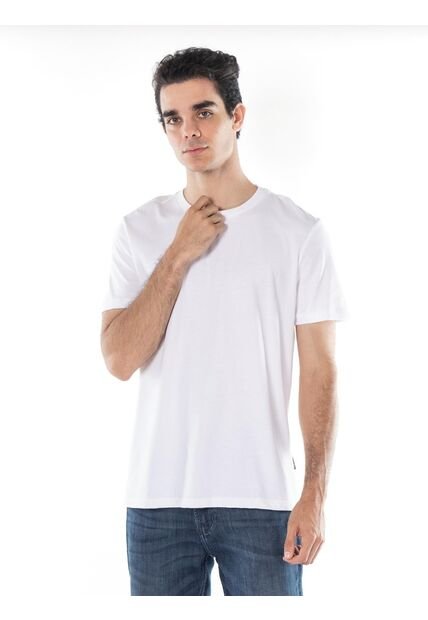 Camiseta Blanca Solid Liquid Con Logo Calvin Klein