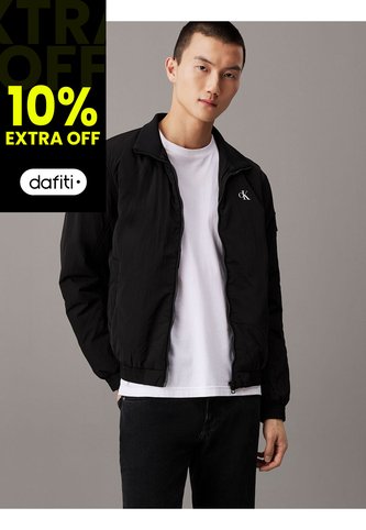 Chaqueta Negra De Nailon Acolchado Con Cremallera Calvin Klein Calvin Klein