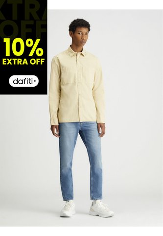 Camisa Beige Con Textura Lineal Calvin Klein Calvin Klein