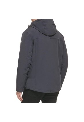 Chaqueta Gris Soft Shell Con Capota Y Forro De Sherpa Calvin Klein