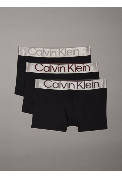 Pack Negro De 3 Boxer Trunk- Reconsidered Steel Cotton Calvin Klein