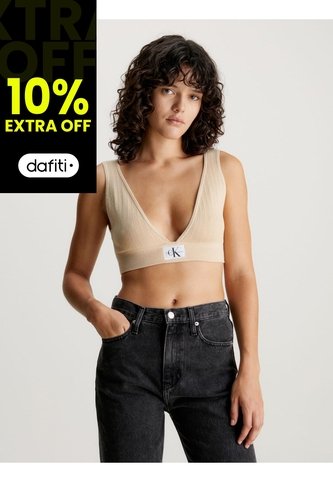 Top Beige De Punto De Algodón Para Mujer Calvin Klein Calvin Klein