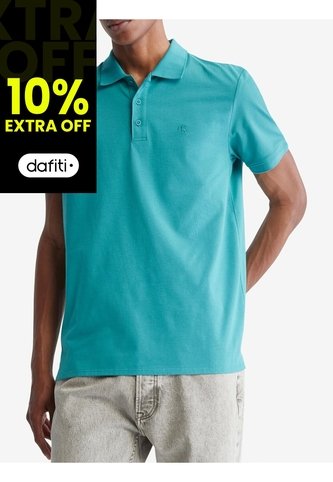 Polo Verde De Algodón Con Monograma Bordado Calvin Klein Calvin Klein