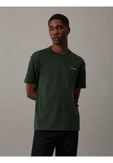 Camiseta Verde Con Micro Logo Calvin Klein