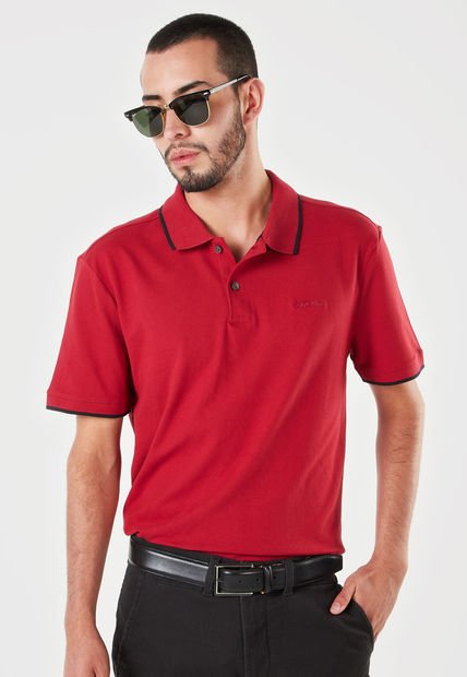 Polo Vinotinto-Negro Calvin Klein