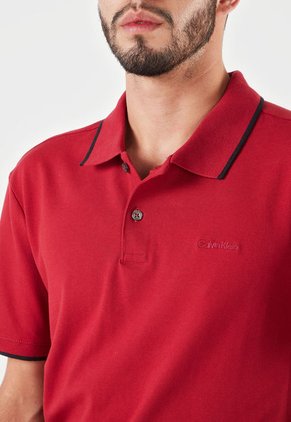 Polo Vinotinto-Negro Calvin Klein