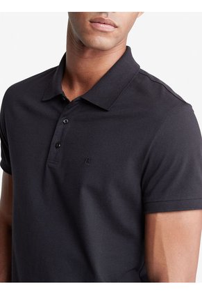 Polo Negra Slim Solid Para Hombre Calvin Klein