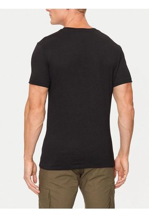 Camiseta Negra Con Logo Institutional Bicolor Calvin Klein